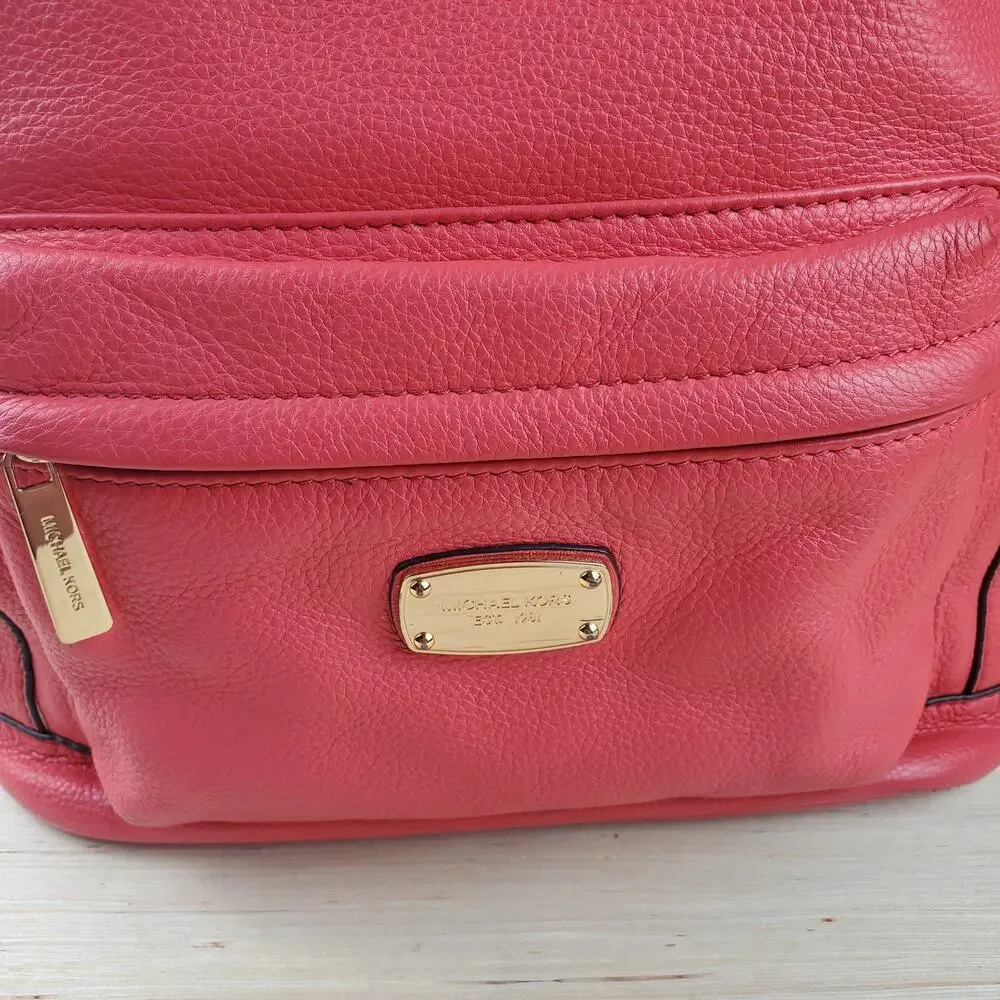 MICHAEL KORS | Jet Set | Pink Watermelon | Pebbled Leather | Backpack